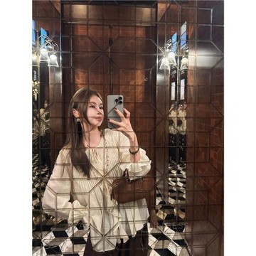 錢美西 兩色!100棉系帶荷葉邊長袖襯衫設計感早秋氣質小眾上衣女