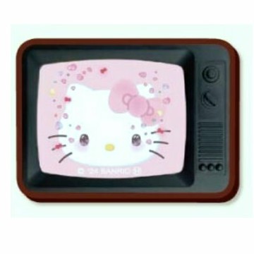 asdfkitty*日本製 KITTY 50週年紀念 復古電視機造型磁鐵-粉大臉-冰箱貼 裝飾磁鐵-正版商品