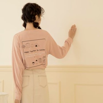 OB嚴選-咖啡廳家族．純棉落肩長袖TEE《KG1516-》