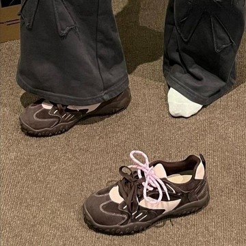 台灣出貨 休闲鞋 增高鞋 厚底鞋 廢土風厚底內增高女春新款阿甘運動高顏值休閒德訓鞋Q