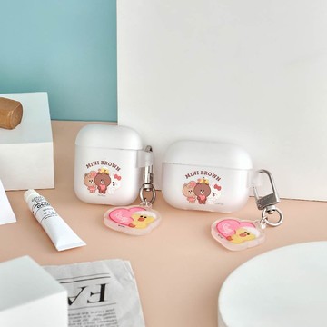 LINE FRIENDS MINI-好友集合強悍防摔AirPods保護套(附吊飾)