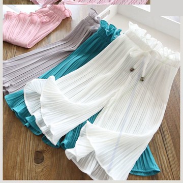 女童短褲外穿薄款夏裝中大童寬松天絲牛仔短褲繡花百搭闊腿褲