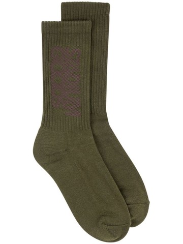 STADIUM GOODS® - ribbed logo "Forest" socks - unisex - Cotton/Polyester/Spandex/Elastane - M - Green