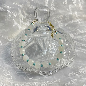 青素   和田玉綠松石手鍊