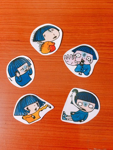 玖玖女孩很有事    有事篇   防水透明貼紙