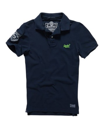 Superdry Men's Men's Shield Hit Polo Navy / Midnight Navy - Size: L Black