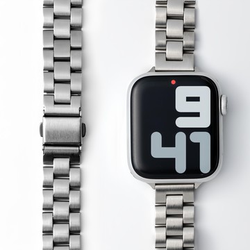Nuart 蘋果手錶相容纖薄金屬錶帶  1條  銀色  Apple Watch 38/40/41mm