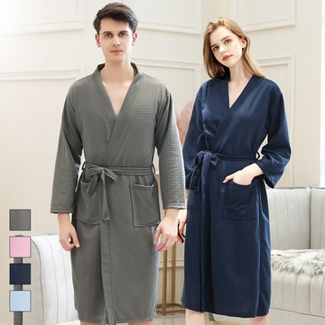 Sleeping Beauty 極簡品味華夫格情侶睡袍-4色可選