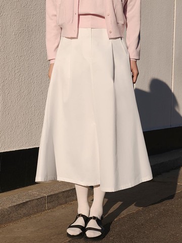 Pintuck Long Flare Skirt (AWWSKP11060) [OW]