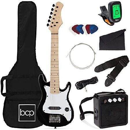 New 30' Kids Black エレキギター With Amp ＆ Much More Guitar Combo Accessory Kit エレキギター エレクトリックギター （並行輸入）