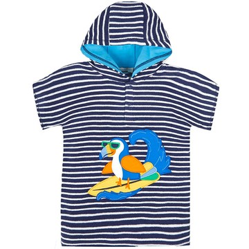 英國 JoJo Maman BeBe 嬰幼兒/兒童游泳浴巾＆浴袍_衝浪大嘴鳥_JJH9008