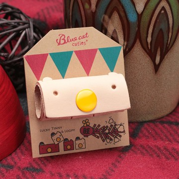 咚咚鏘~ 小幸運Loopy 真皮革手工耳機集線器(白)新年限定