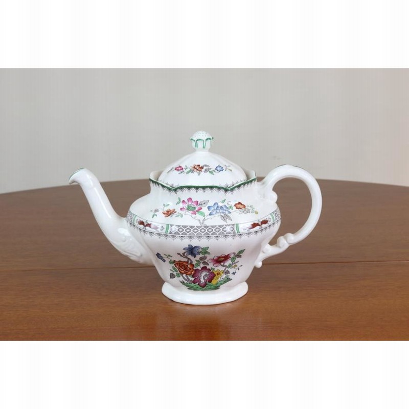 スポード　チャイニーズローズ　ポットH17.5cm　イギリス　ヴィンテージ　陶器 スポード チャイニーズローズ ポットH17.5cm イギリス SPODE