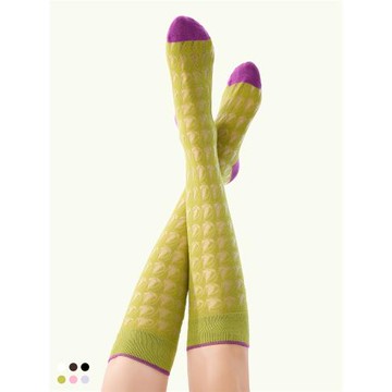 襪say 小眾設計女夏季網紗小腿襪薄款個性拼色網眼透氣吸汗純棉襪