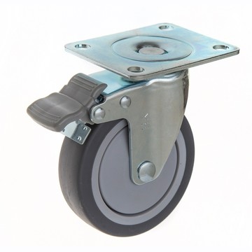 【YH】4英吋 4X1 新式儀器輪TPR 四角活動附剎車 萬向輪