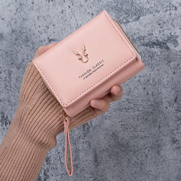 Bag House👜 新款折疊錢包女款小錢包手拿拉鏈零錢包多功能三折卡包收納包一體