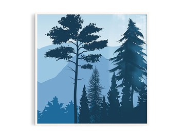 森藍6丨插畫/掛畫/海報/台灣製/原木畫框/尺寸可客製