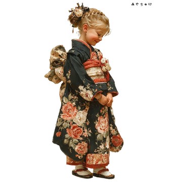 【12月新品4】07-114-0086 人物貼紙 和服復古風