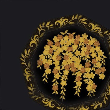 京都風呂敷包巾-雪月花-中巾-八角盆櫻花