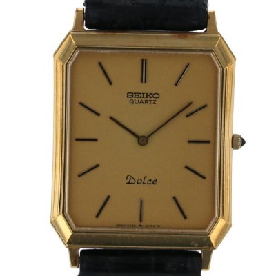 セイコー SEIKO ドルチェ DOLCE スクエア 6730-5540 クオーツ ゴールド 文字盤 2針式 メンズ 腕時計 【hon】【中古】 |  LINEショッピング