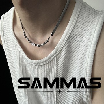 SAMMAS 現貨 明星同款 鈦鋼項鍊 寬蛇骨錬 飾品 串珠 項鏈 項鍊男 項鍊女 嘻哈項鍊 男生項鍊 古巴鍊 古巴鏈