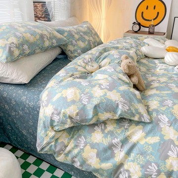 ins純棉四件套100全棉小碎花清新被套床單學生單人三件套床上用品