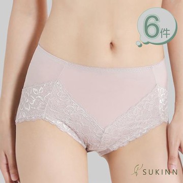 【素肌良品】典雅蕾絲氧化鋅無痕抗菌內褲(6件組SJ80039)