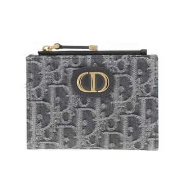 Dior 迪奧 30 Montaigne Dahlia 緹花 錢包 卡夾 皮夾 短夾 灰色 S2197UDDK_932