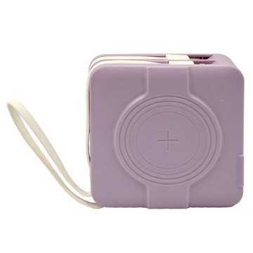 ASPOR 20W4孔輸出 MagSafe無線充電 + PD快充五合一 + 自帶線行動電源 10000mAh  A338  紫色