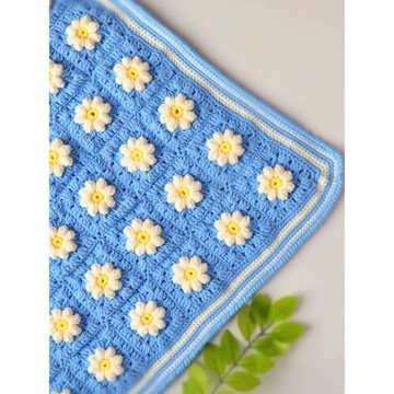 rlk毯子材料包手工diy鉤針毛線拼花彩虹毯空調毯手編中粗牛奶棉線