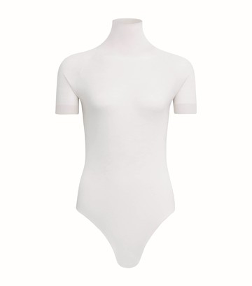 Alaïa Wool Short-Sleeve Bodysuit
