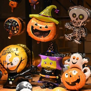 🎃 萬聖節 裝飾氣球 【台灣現貨】 H010 萬聖節 蜘蛛 幽靈 南瓜 骷髏 幼稚園 店面佈置 蝙蝠 黑貓 party