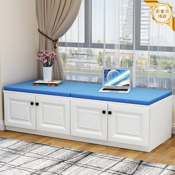 【可坐收納】飄窗矮櫃 實木地櫃 儲物櫃 陽臺櫃 窗邊櫃 免漆環保 加厚承重 飄窗陽臺榻榻米伴侶