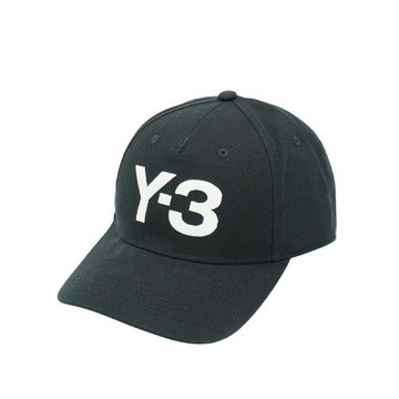 Y-3 帆布品牌刺繡白Logo棒球帽(JP1142-黑)