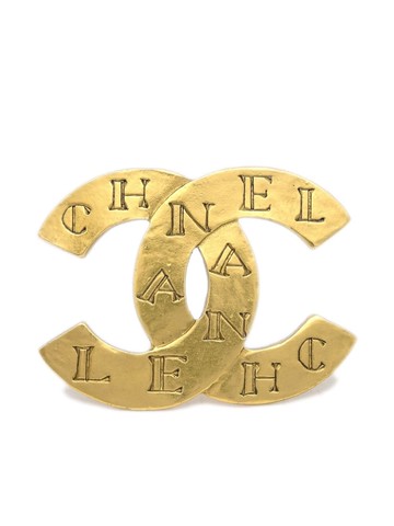 CHANEL Pre-Owned - 1999 CC logo-engraved brooch - women - Gold Plated - One Size
