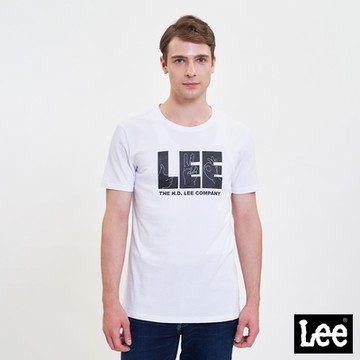 Lee 男款 手勢大LOGO短袖圓領T恤 白