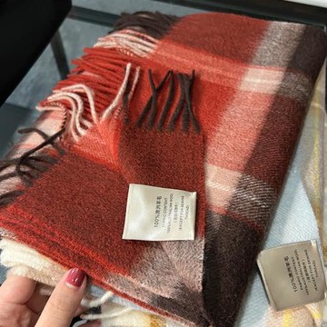 新年紅格澳洲wool100%純羊毛圍巾男女情侶款簡約英倫格紋保暖圍脖