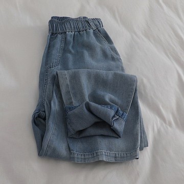 品牌折扣~外貿出口清倉尾單女裝寬松顯瘦闊腿直筒九分褲潮韓版