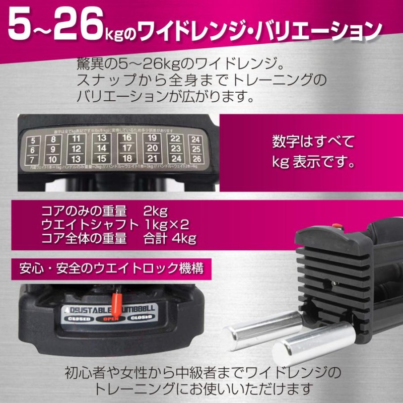 ダンベル 可変式 25kg 2個セット 50kg ブロックダンベル 24段階調節 | LINEショッピング