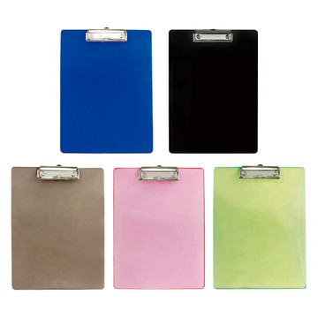 【史代新文具】力大ABEL 66188 實黑/藍/煙灰/粉/綠 直式彩色板夾A4附刻度 (五色可選)