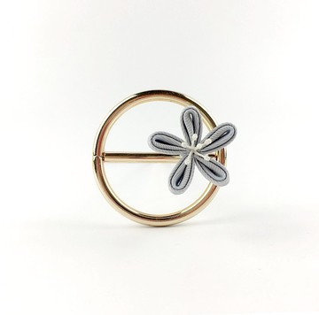 Kaika Ato / 花之櫻-氣質灰 / 日式和風布花 / つまみ細工 花簪