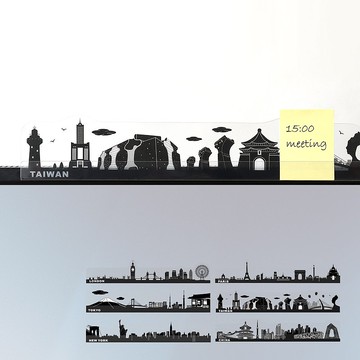 現貨 夾心備忘板-城市剪影 辦公必備  螢幕留言板