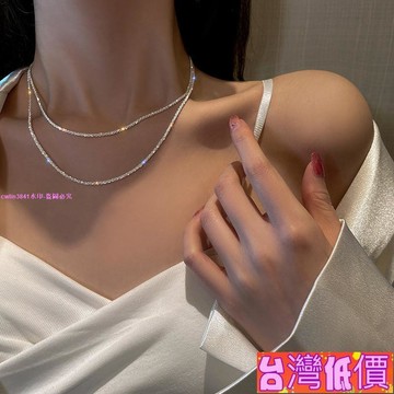 悅裳💎台灣免運💎滿天星波光粼粼項鍊女鎖骨鏈頸鍊簡約可疊戴設計