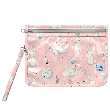 Alan Hops - 手腕隨手透明收納袋-兔兔的一天-粉