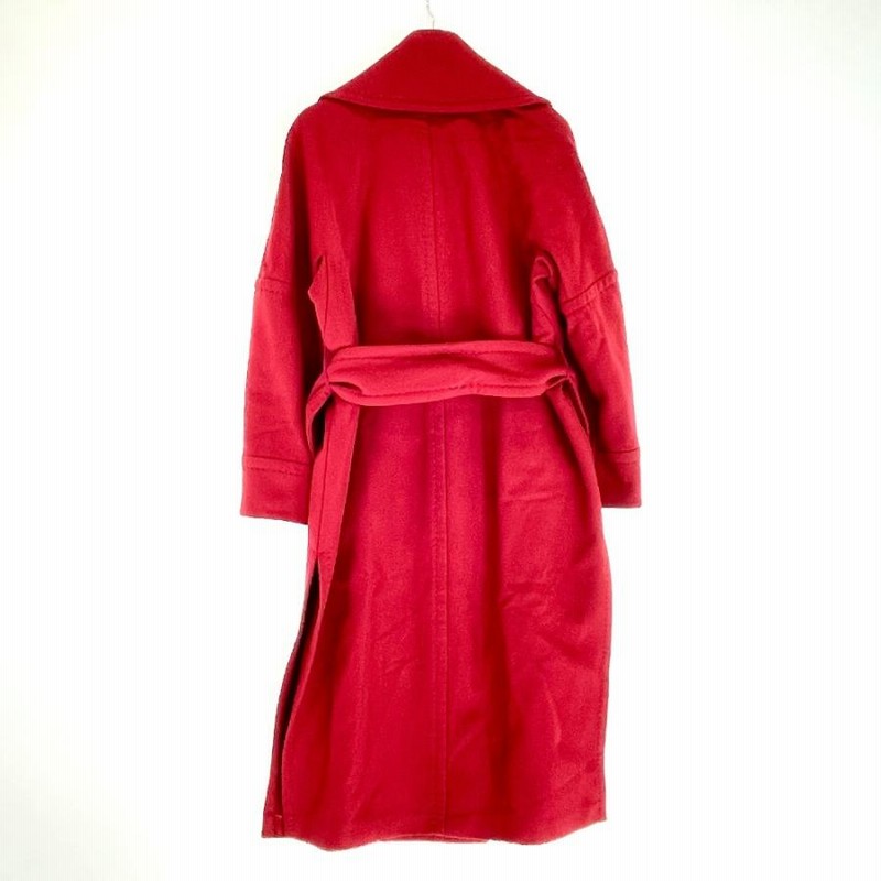美品Max Mara 赤 100%カシミヤロングコート 美品Max Mara 赤 100%カシミヤロングコート