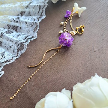 原創花語系列耳骨夾 繡球細語_紫繡球