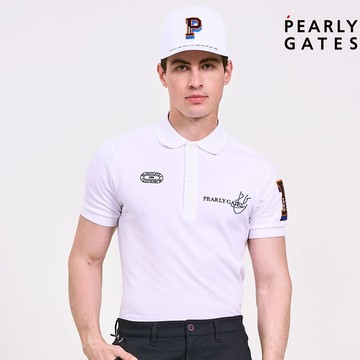 【ṔEARLY GATES】男款白色親膚紋理透氣快乾形態安定POLO衫 JGV20201