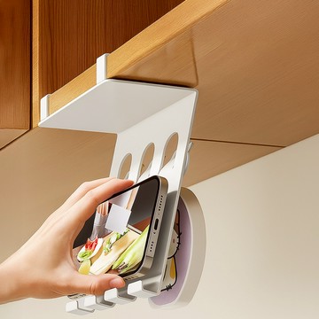 [台灣現貨] 廚房掛鉤架 手機支架 手機架 手機櫥櫃下掛架 手機座 廚房掛架