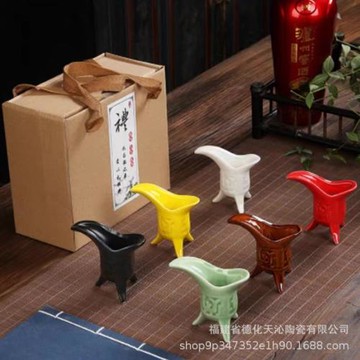 復古中式家用酒樽仿古代宮廷風帝王杯白酒杯烈酒尊三足爵杯高腳杯