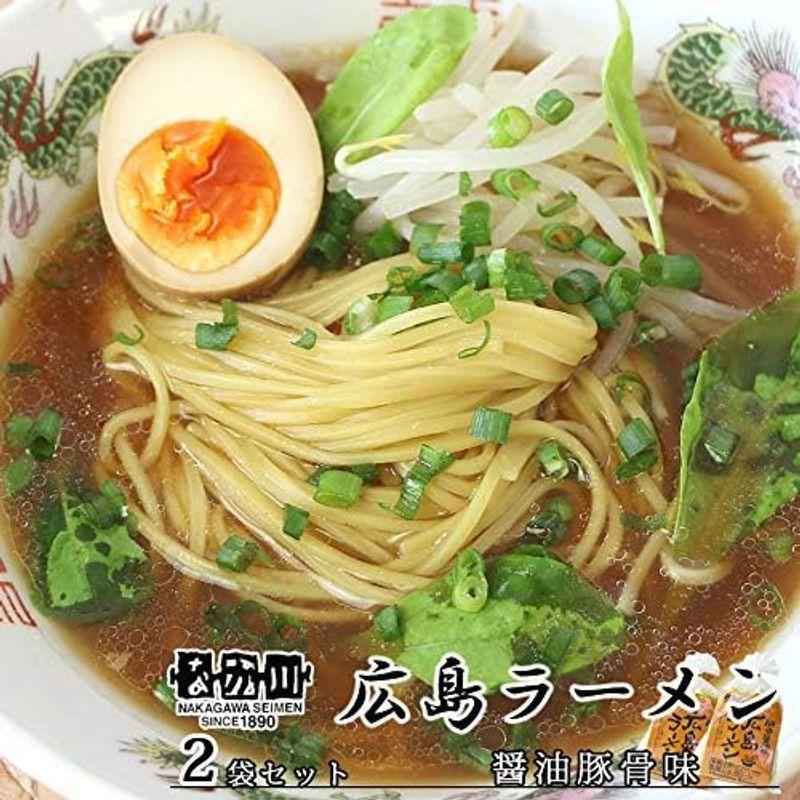 広島ラーメン とんこつしょう油味 ２食入り ２袋セット スープ付き ラーメン 半生熟成麺 瀬戸内麺工房 なか川